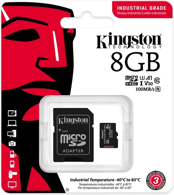 Kingston 8 GB Industrial Grade Micro SDHC-hukommelseskort