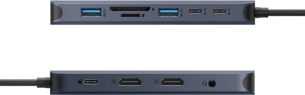 HyperDrive Next 11 Port Dual 4K60Hz HDMI USBC Hub adapter, midnat blå