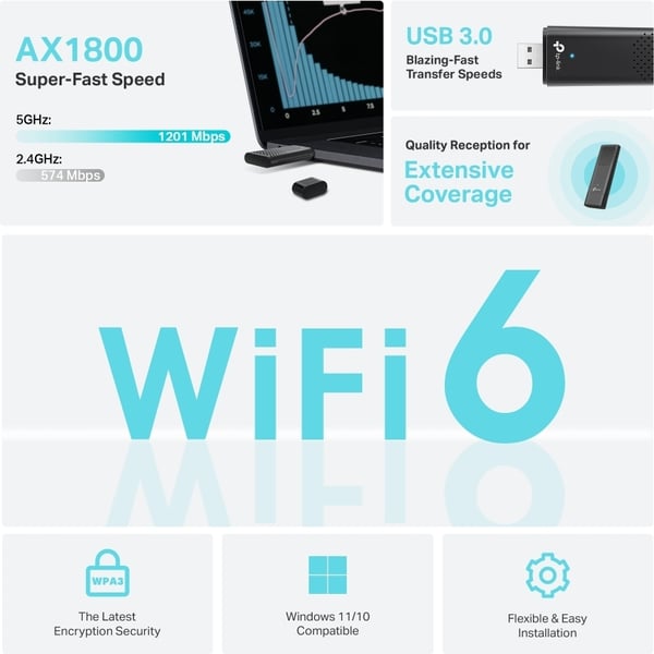 TP-link Archer TX20U Dual-band AX1800 USB -WiFi 6-adapter