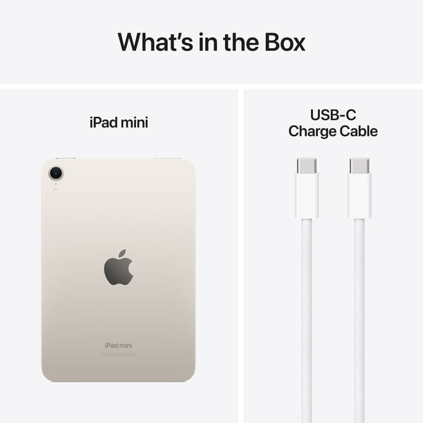 Apple iPad mini 128 GB WiFi 2024 - surfplatta, stjärnvit (MXN83)
