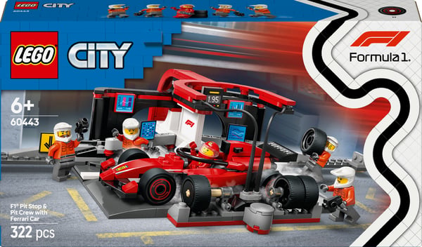 LEGO City 60443 – F1-boxstop og pitcrew samt Ferrari-bil