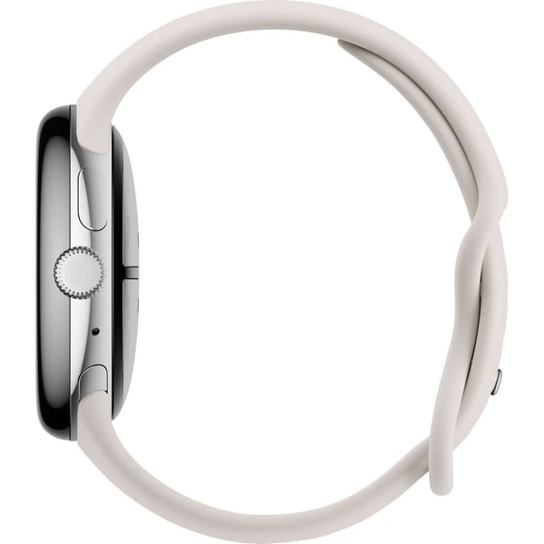 Google Pixel Watch 3 WiFi -smartwatch, 45 mm, porcelæn / poleret sølv