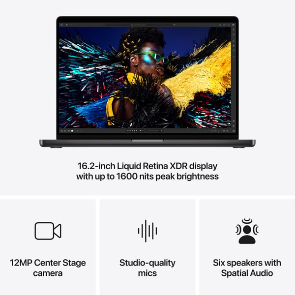 Apple MacBook Pro 16" M4 Pro 24 Gb, 4 Tb 2024 - bärbar, stjärnsvart (MX2X3)