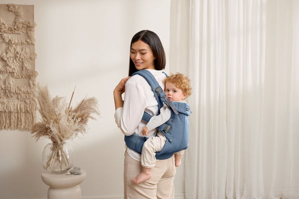 BabyBjörn Harmony Woven Mélange bärsele, blå
