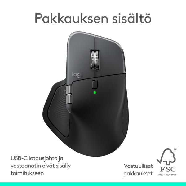 Logitech MX Master 4 för Mac-mus, svart