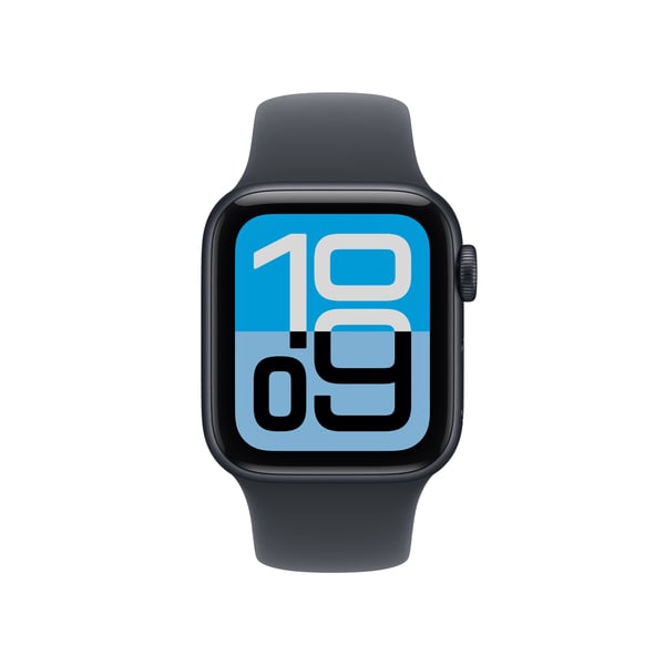 Apple Watch SE 3 (GPS) 40 mm midnatt aluminiumhölje och midnatt sportarmband, S/M