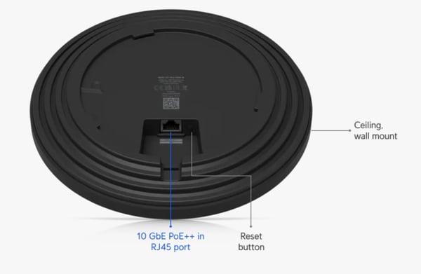 Ubiquiti U7-Pro-XGS-B takmonterad WiFi 7 accesspunkt, svart
