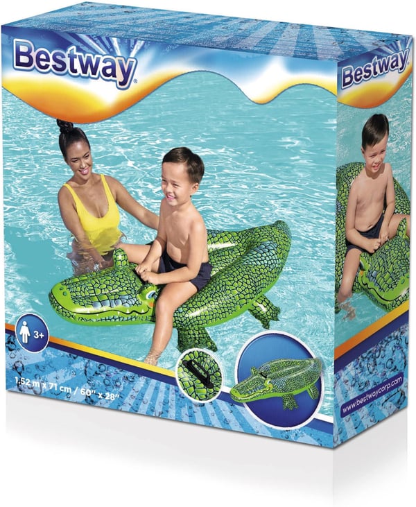 Bestway Buddy Croc Ride On -badelegetøj, 152 x 71 cm