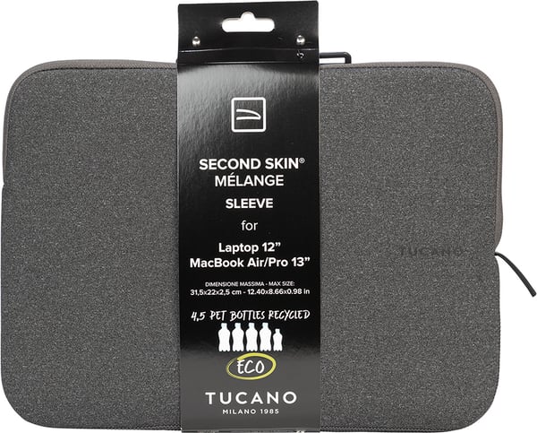 Tucano Mélange Second Skin-skyddsficka för 12/13" bärbar dator, svart