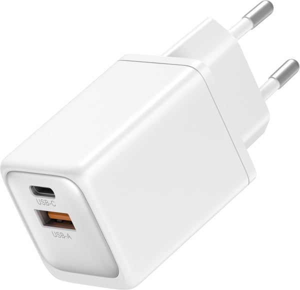 FoneKit GaN PD 48W -väggladdare, USB-C + USB-A, vit