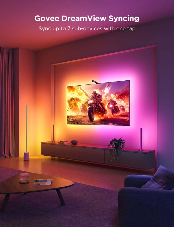 Govee TV Baggrundsbelysning 3 Lite - LED-lysslynge til 55 - 65" tv-apparater