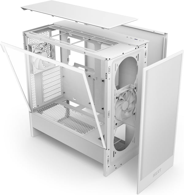NZXT H5 Flow (2024) ATX-chassis med vindue, hvid