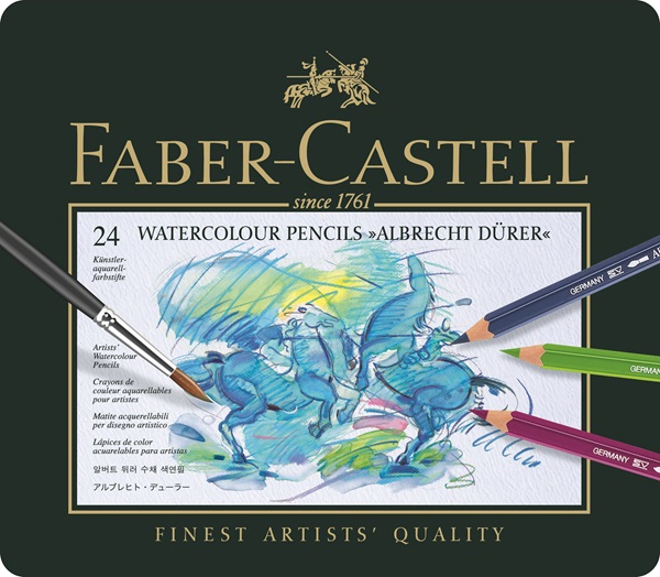 Faber-Castell Albrecht Dürer akvarellpennor i plåtask, 24 färger