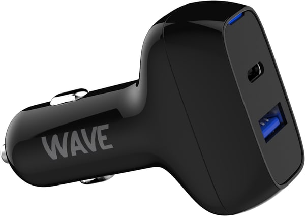 Wave USB-C + USB-A biloplader, 18W