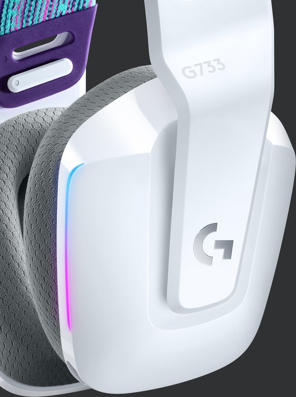 Logitech G733 Lightspeed trådløse gaming headset, hvid