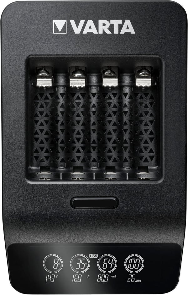 Varta LCD Smart Charger+ -opladningsenhed og 4 stk. AA (LR6) 2100 mAh batterier