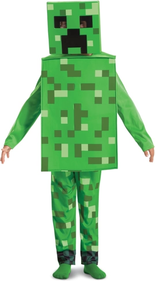 Minecraft Creeper Fancy -kostume, 7-8 år, 127-136 cm
