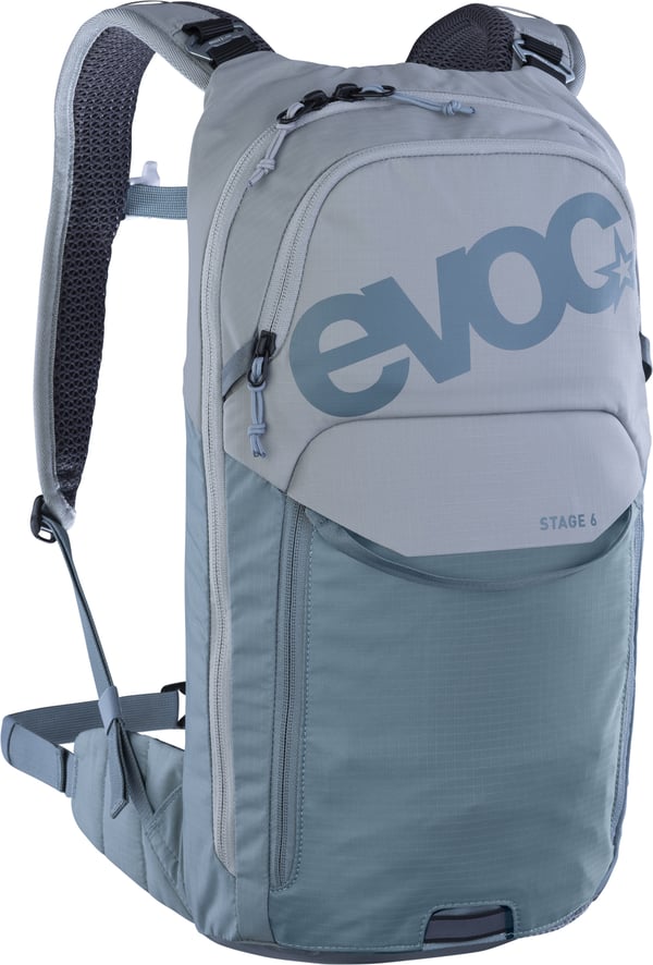 Evoc Stage 6 cykelryggsäck med 2 liters vätskebehållare, blågrå