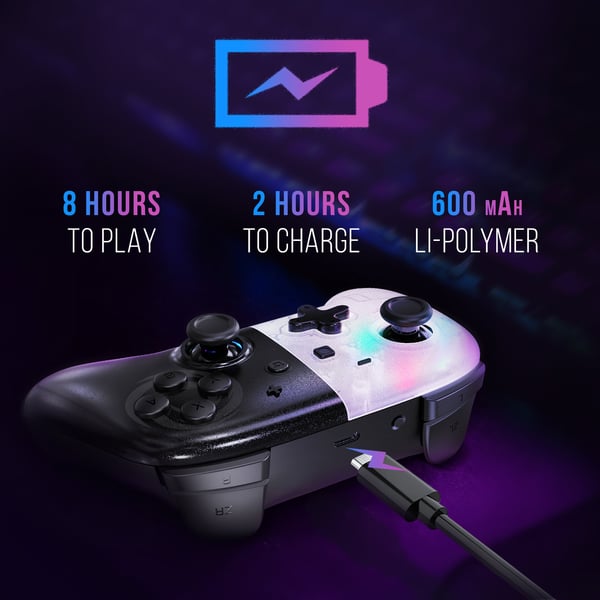 Oniverse OniPad Whitestar - trådløs spilkontrol, hvid, Switch