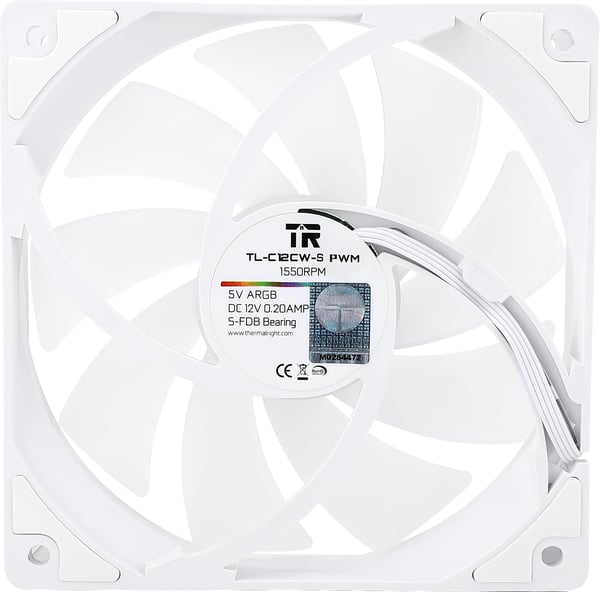 Thermalright TL-C12C-S ARGB-blæser, 120 mm, hvid
