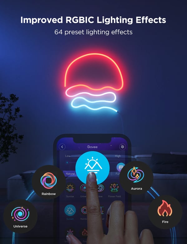 Govee Neon Rep-ljusslinga 2, 3 m