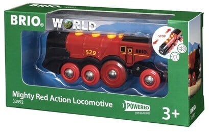 BRIO World 33592 - Kraftig rød batteridrevet lokomotiv