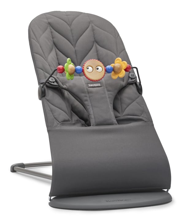 BabyBjörn Bliss Woven Bundle -sittpuff + leksak, Antracit/Googly Eyes