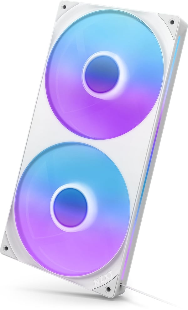 NZXT F280 RGB CORE-blæser, 2 * 140 mm, hvid