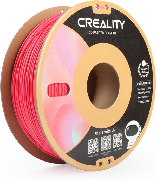 Creality CR-PLA Matte filament til 3D-printere, 1,75 mm, jordbær rød