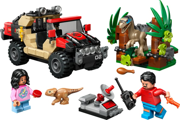 LEGO Jurassic World 76972 Raptorn och flykten med terrängfordon