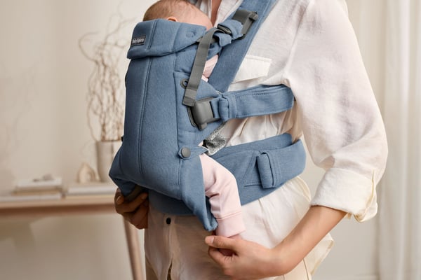 BabyBjörn Harmony Woven Mélange bärsele, blå