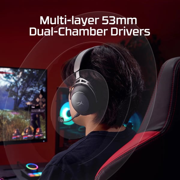 HyperX Cloud Alpha 2 trådlösa spelhörlurar, svart