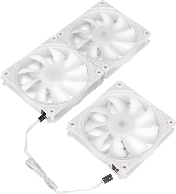 Blackstorm Luna UF120 ARGB PWM-fläktpaket, vit, 120 mm, paket om 3 st