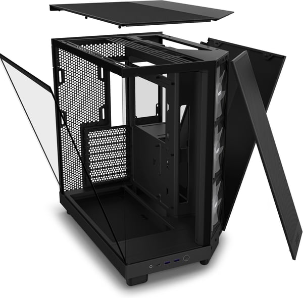 NZXT H6 Flow RGB ATX-kabinet med panoramavindue, sort