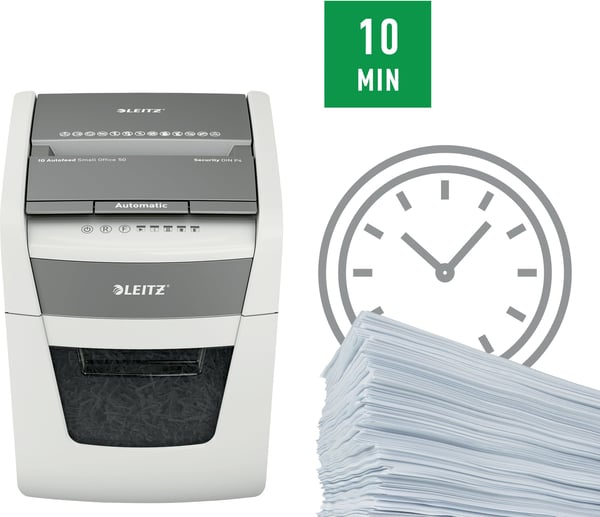 Leitz IQ Autofeed Small Office 50X - automatisk pappersförstörare P4
