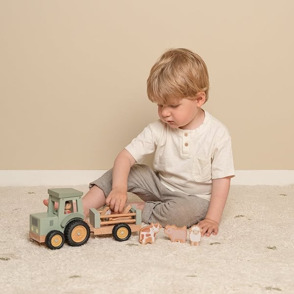Little Dutch Little Farm -trætraktor + trailer