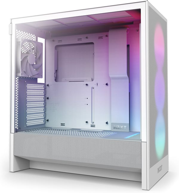 NZXT H5 Flow RGB (2024) ATX-chassis med vindue, hvid