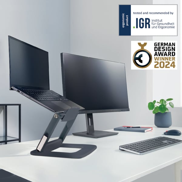 Leitz Ergo bærbar computerstand, grå