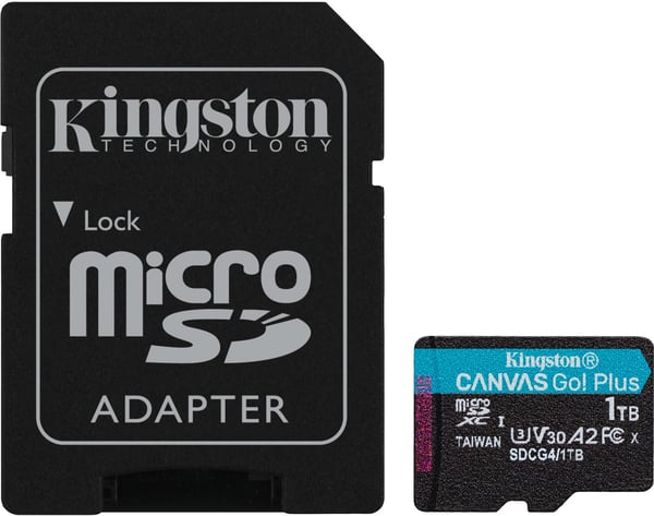 Kingston 1Tt microSDXC Canvas Go! Plus Gen4 minneskort + SD-adapter