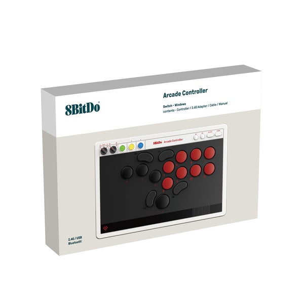 8BitDo Arkadkontroll PC/Switch, grå