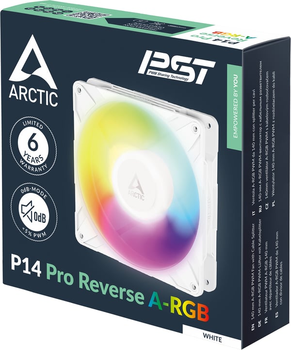 ARCTIC P14 Pro Reverse A-RGB fläkt, vit