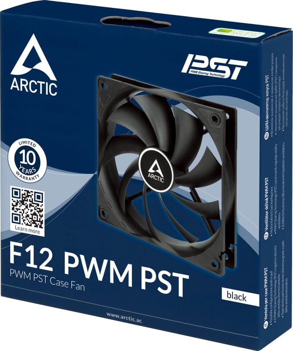Arctic F12 PWM PST ventilator, 120 mm, sort