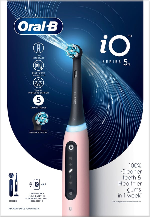 Oral-B iO Series 5s - elektrisk tandbørste, rosa