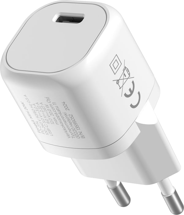 FoneKit Mini 20W -nätadapter, USB-C, vit