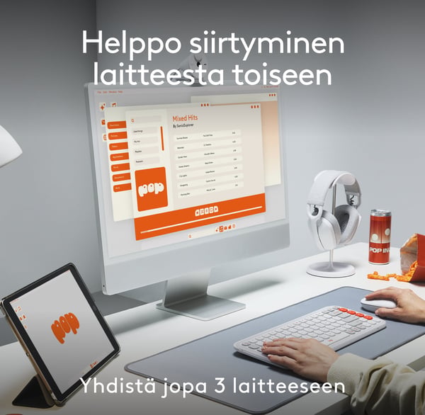 Logitech POP Icon Combo -tastatur og mus, grafit