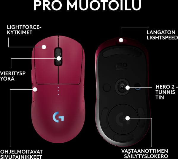 Logitech PRO 2 LIGHTSPEED-spelmus, rosa