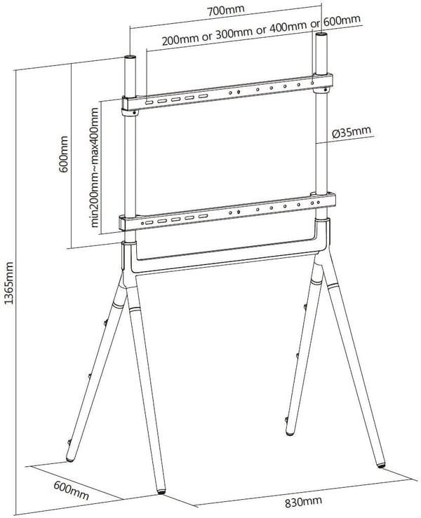 Mozi Art Series FS-21 golvstativ för 49 - 75" TV