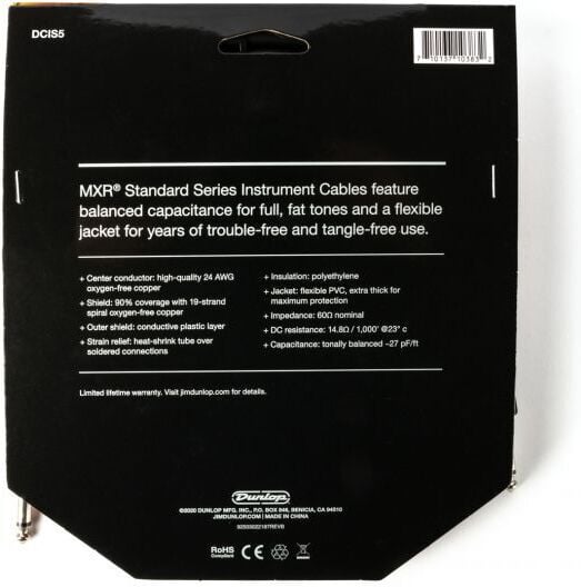 MXR Standard-instrumentkabel 1,5 m, svart