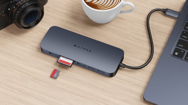 HyperDrive Next 11 Port Dual 4K60Hz HDMI USBC Hub adapter, midnat blå