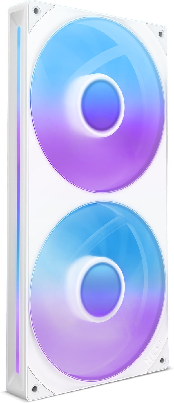 NZXT F280 RGB CORE-blæser, 2 * 140 mm, hvid